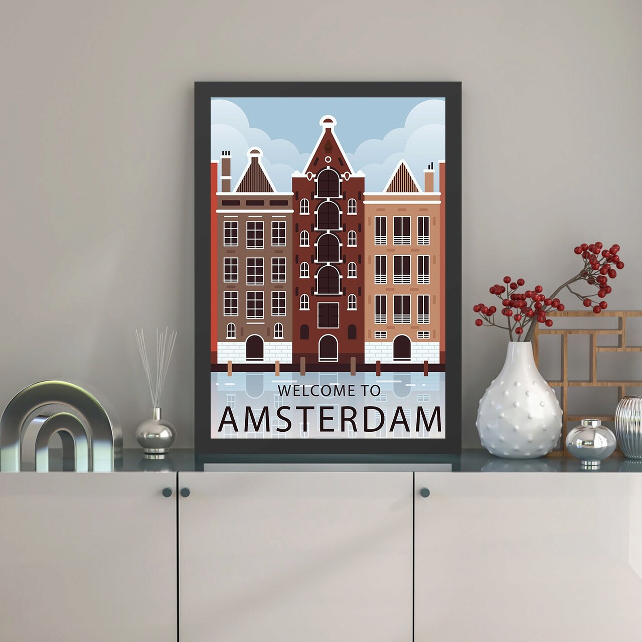 Tablou decorativ, Amsterdam 2 (55 x 75), Polistiren, Multicolor - imagine 3